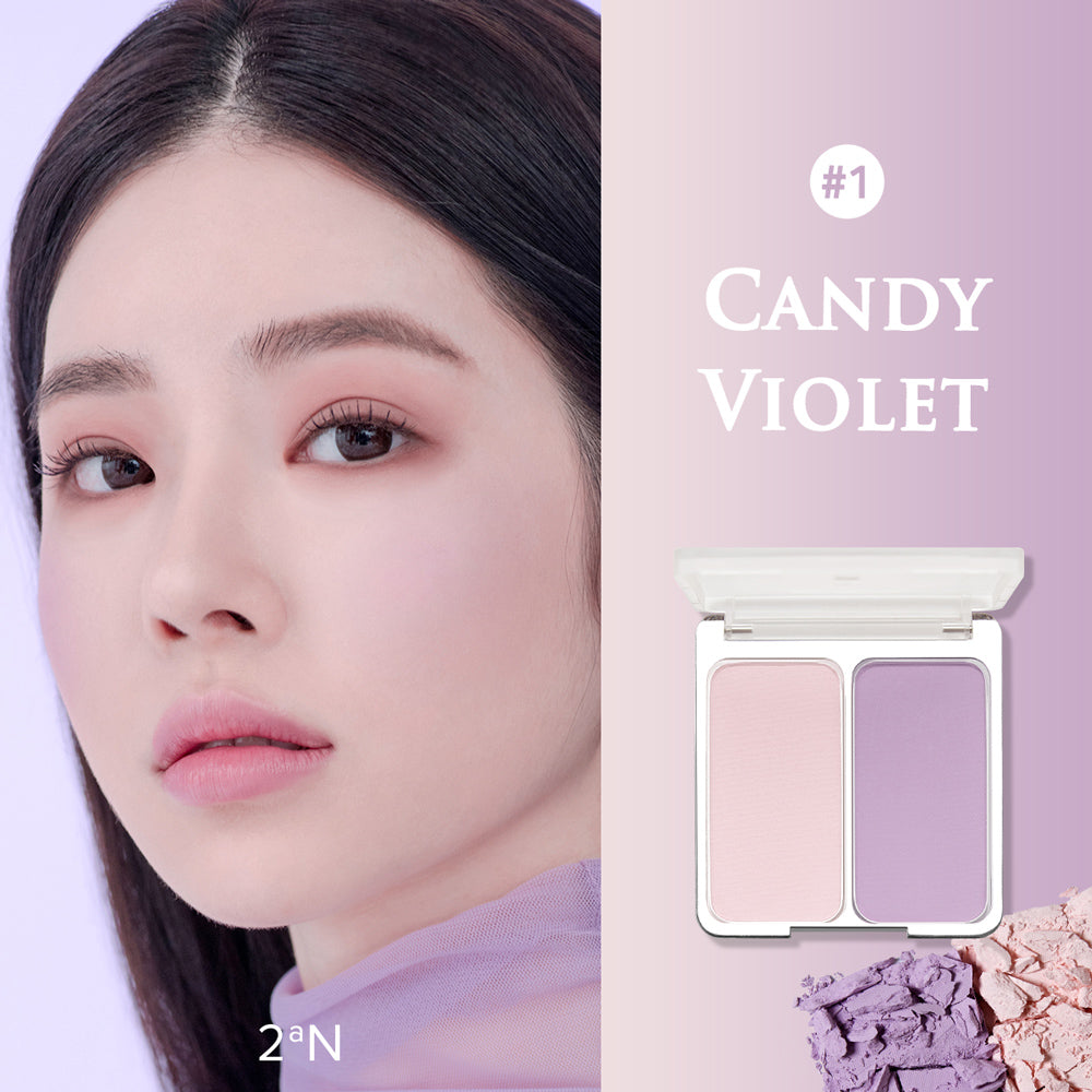 2aN BLUSHER - Dual Cheek #1 Cotton Candy Violet